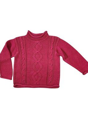 Kid's Unisex Mulberribush Cable Knit Sweater Red Christmas Boutique Brand Size 5